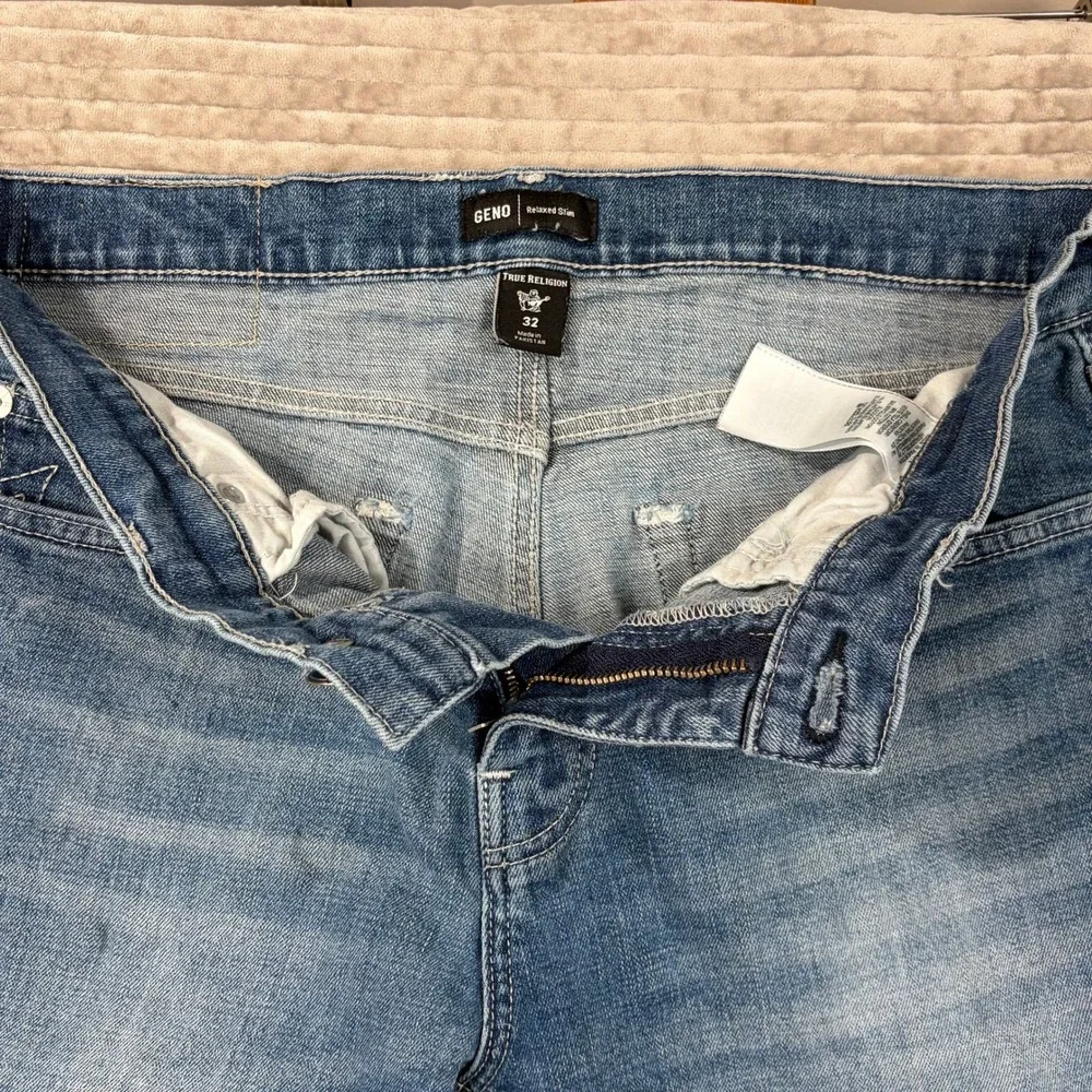 True Religion Geno Relaxed Slim Jeans Mens Size‎ 32 Blue Wash Denim - Picture 6 of 12